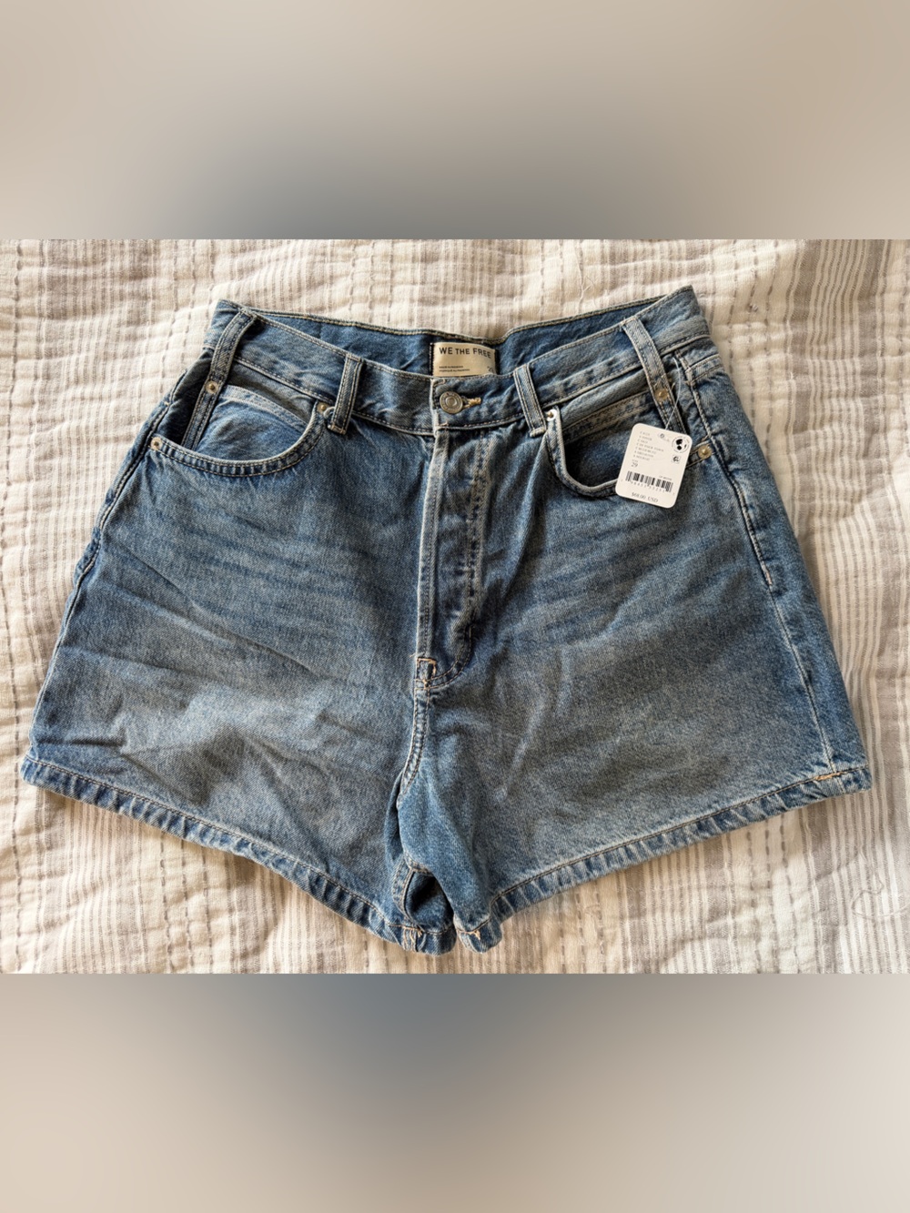 We The Free High-Rise Blue Denim Women's Shorts